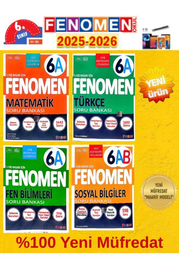 6.Sınıf Fenomen 4 Kitap Ma-Ta-Fa-Sab-%100 Yeni Maarif Müfredat Soru Bankası(2026)+Android Kalem - Fenomen Yayıncılık - Image 1
