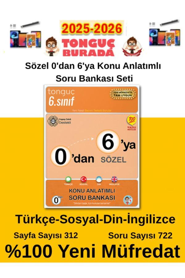 2025-2026 0'Dan 6'Ya Konu Anlatımlı Soru Bankası (Sözel)+Akıllı Tahta Kalemi - Tonguç Yayınları - Image 1