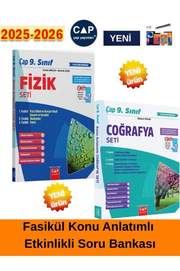 2025-2026 9.Sınıf Fizik-Coğrafya %100 Yeni Müfredat Konu Anlatımlı Fasikül(2Kitap)+Kalem - Çap Yayınları - Image 1