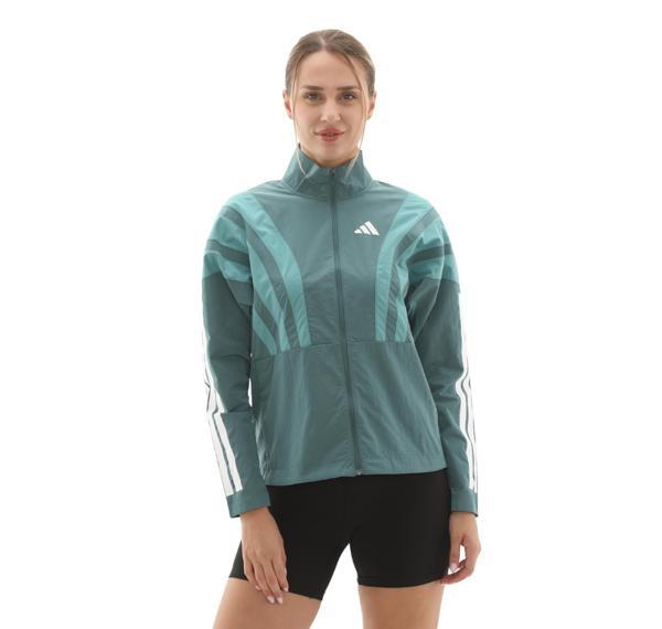 HZ3694-K adidas Adızero A Jkt W Kadın Yağmurluk-R&uuml;zgarlık Yeşil - Image 1