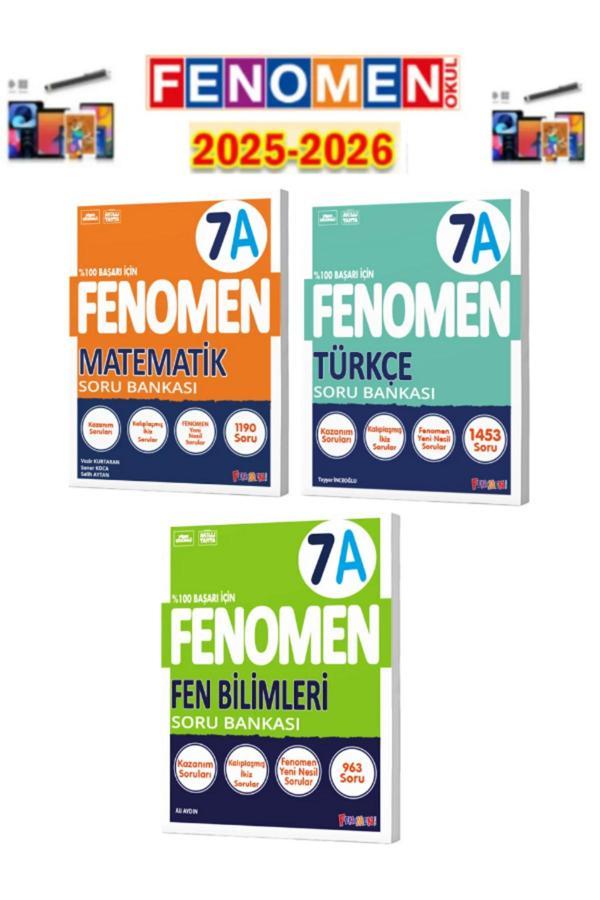 2025-2026 7.Sınıf Matematik-Türkçe-Fen Soru Bankası(A)Kolay-Orta Seviye Soru Bankası Seti+Kalem - Fenomen Yayıncılık - Image 1