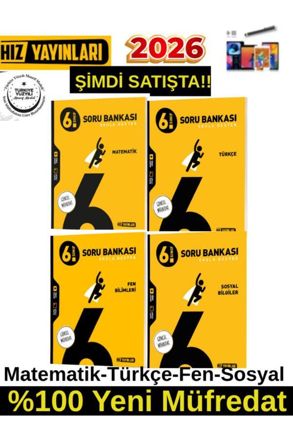 Hız 2026 6.Sınıf Matematik-Türkçe-Fen-Sosyal %100 Yeni Marif Müfredat Soru Bankası+Kalem - Hız Yayınları - Image 1