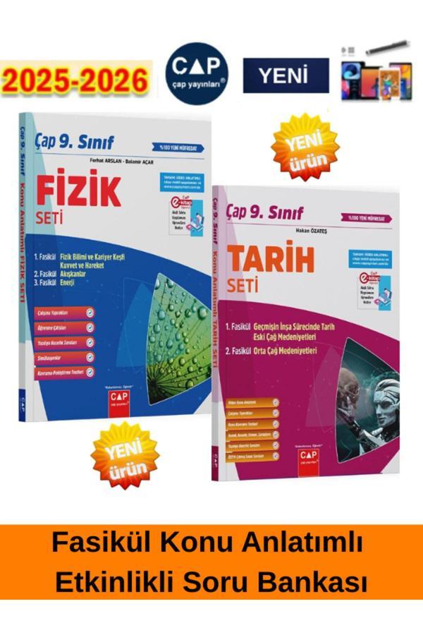 2025-2026 9.Sınıf Fizik-Tarih %100 Yeni Müfredat Konu Anlatımlı Fasikül(2Kitap)+Kalem - Çap Yayınları - Image 1