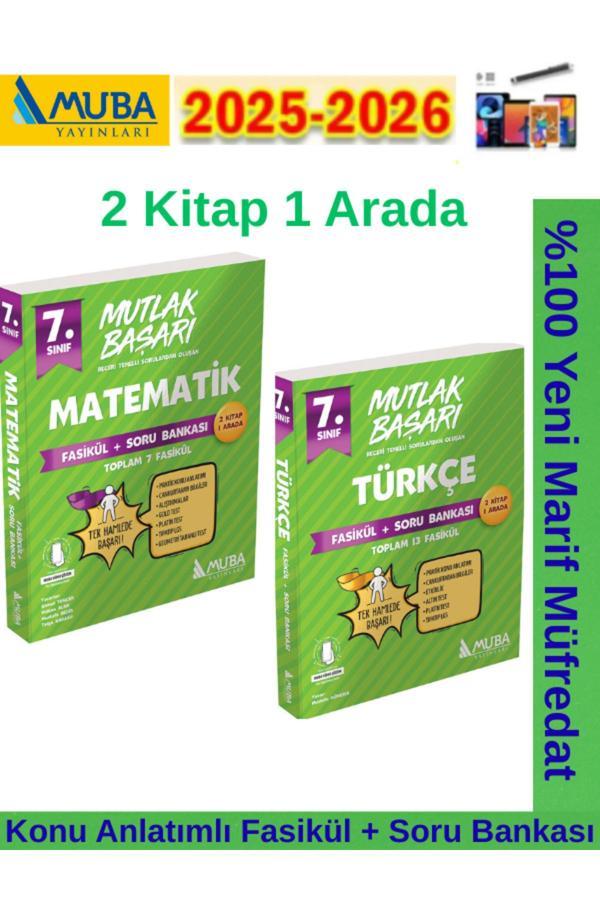 Muba Yayınları Mutlak Başarı 7.Sınıf Matematik-Türkçe Fasikül+Soru Bankası Seti+Android Kalem - Muba Yayınları - Image 1
