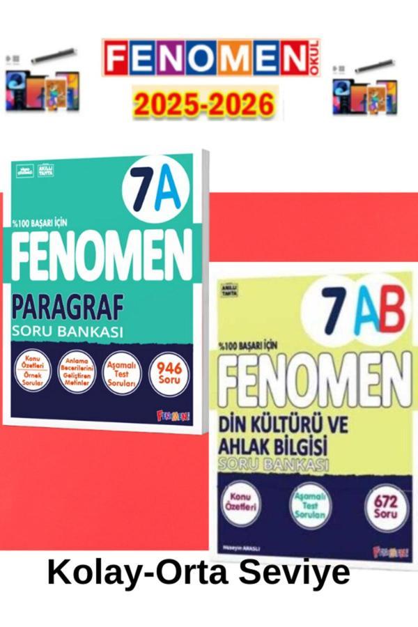2025-2026 7.Sınıf Paragraf(A)-Din Kültürü(Ab)Soru Bankası Seti+Kalem - Fenomen Yayıncılık - Image 1