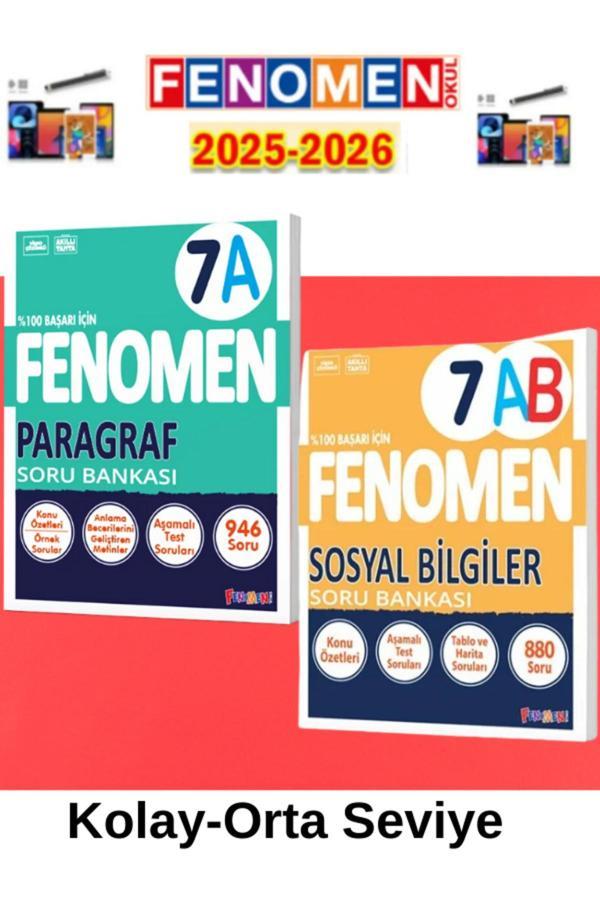 2025-2026 7.Sınıf Paragraf(A)-Sosyal Bilgiler(Ab)Soru Bankası Seti+Kalem - Fenomen Yayıncılık - Image 1