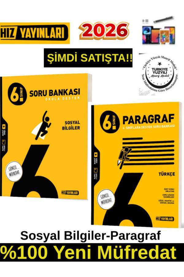 Hız 2026 6.Sınıf Sosyal-Paragraf %100 Yeni Marif Müfredat Soru Bankası+Android Kalem - Hız Yayınları - Image 1