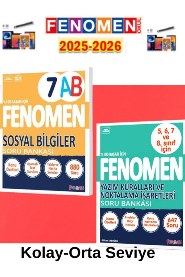 2025-2026 7.Sınıf Sosyal(Ab)-Yazım Kuralları Noktalama İşaretleri Soru Bankası Seti+Kalem - Fenomen Yayıncılık - Image 1