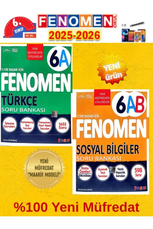 6.Sınıf Fenomen Türkçe A-Sosyal Bilgiler Ab Yeni Müfredata Uygun Video Çözümlü Soru Bankası+Android - Fenomen Yayıncılık - Image 1