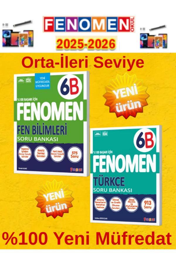 6.Sınıf Fen-Türkçe Fenomen B+Soru Bankası Seti%100 Yeni Müfredat+Kalem(2 Kitap) - Fenomen Yayıncılık - Image 1