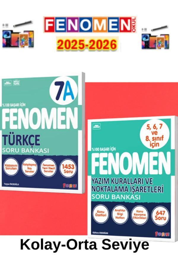 2025-2026 7.Sınıf Türkçe(A)-Yazım Kuralları Noktalama İşaretleri Soru Bankası Seti+Kalem - Fenomen Yayıncılık - Image 1