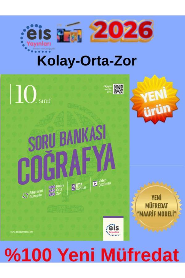 Eis Yayınları 2026 10.Sınıf Coğrafya %100 Yeni Müfredat Video Çözümlü Soru Bankası+Android Kalem - Eis Yayınları - Image 1
