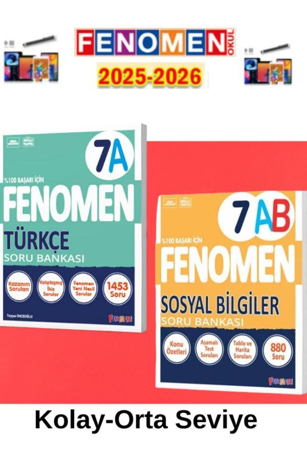 2025-2026 7.Sınıf Türkçe-Sosyal Bilgiler(Ab)Soru Bankası Seti+Kalem - Fenomen Yayıncılık - Image 1