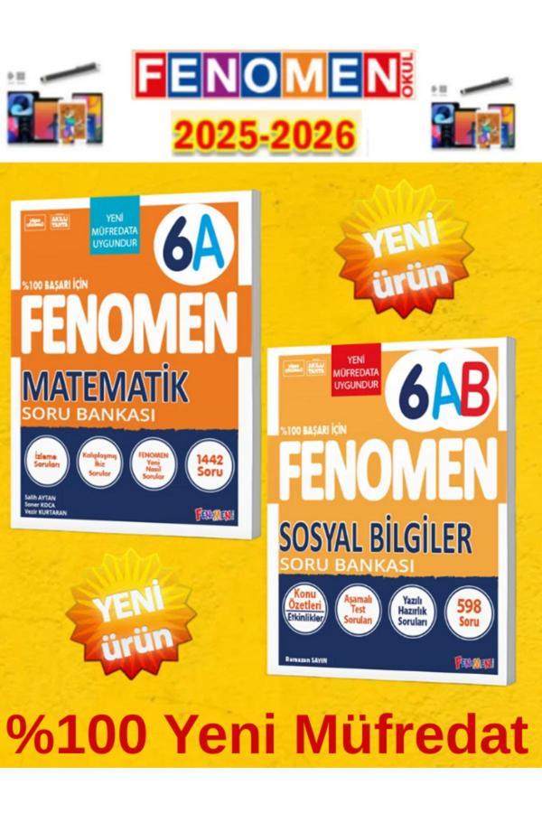 6.Sınıf Matematik A-Sosyal Ab Fenomen Soru Bankası Seti %100 Yeni Müfredat+Kalem(2 Kitap) - Fenomen Yayıncılık - Image 1
