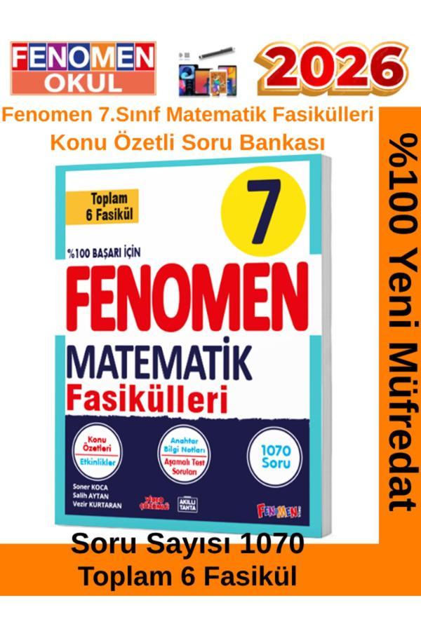 2025-2026 Müfredat 7.Sınıf Matematik Konu Anlatımlı Soru Fasikül Seti(6 Fasikül-1070 Soru)+Kalem - Fenomen Yayıncılık - Image 1