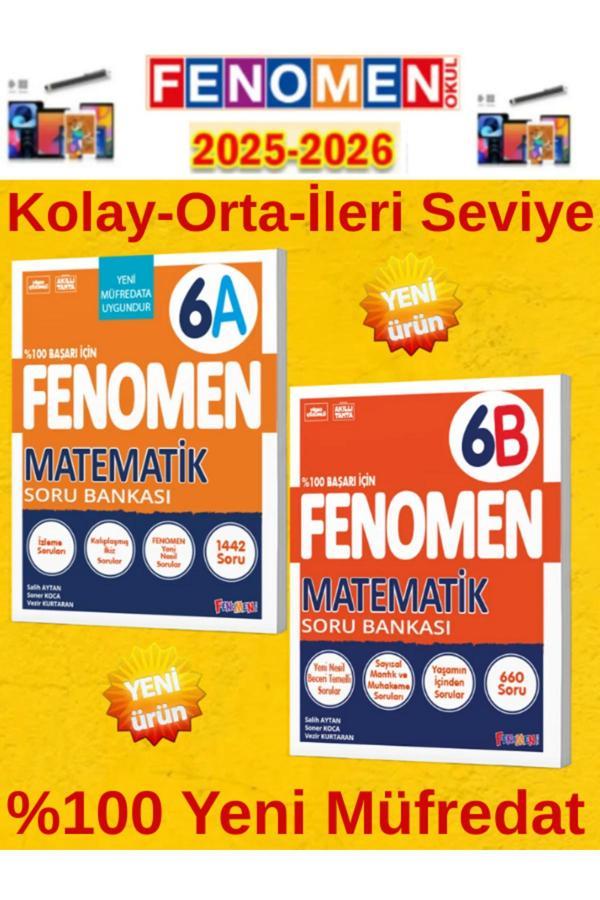 6.Sınıf Matematik Fenomen A-B Soru Bankası Seti %100 Yeni Müfredat+Android Kalem(1442-660 Soru) - Fenomen Yayıncılık - Image 1