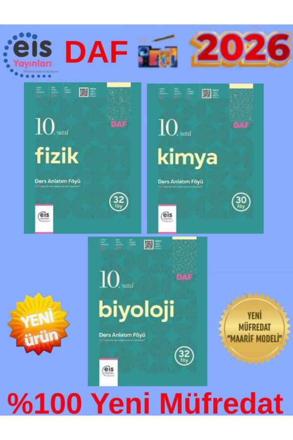 Eis Yayınları 2026 Daf 10.Sınıf (F-K-B)3 Kitap Ders Anlatım Föyü(Konu Anlatım)+Kalem - Eis Yayınları - Image 1
