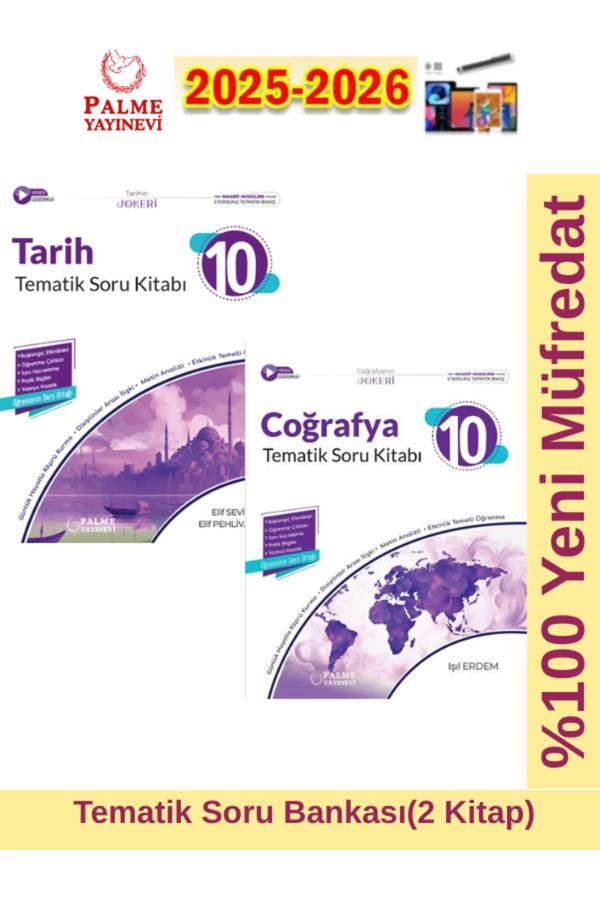 2026 Müfredat Joker 10.Sınıf Tarih-Coğrafya Tematik Soru Bankası (2 Kitap)+Kalem - Palme Yayınları - Image 1