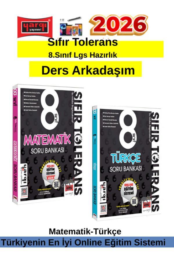Yargı 2026 Sıfır Tölerans 8.Sınıf Lgs Matematik-Türkçe Video Çözümlü Soru Bankası Seti+Kalem - Yargı Yayınları - Image 1