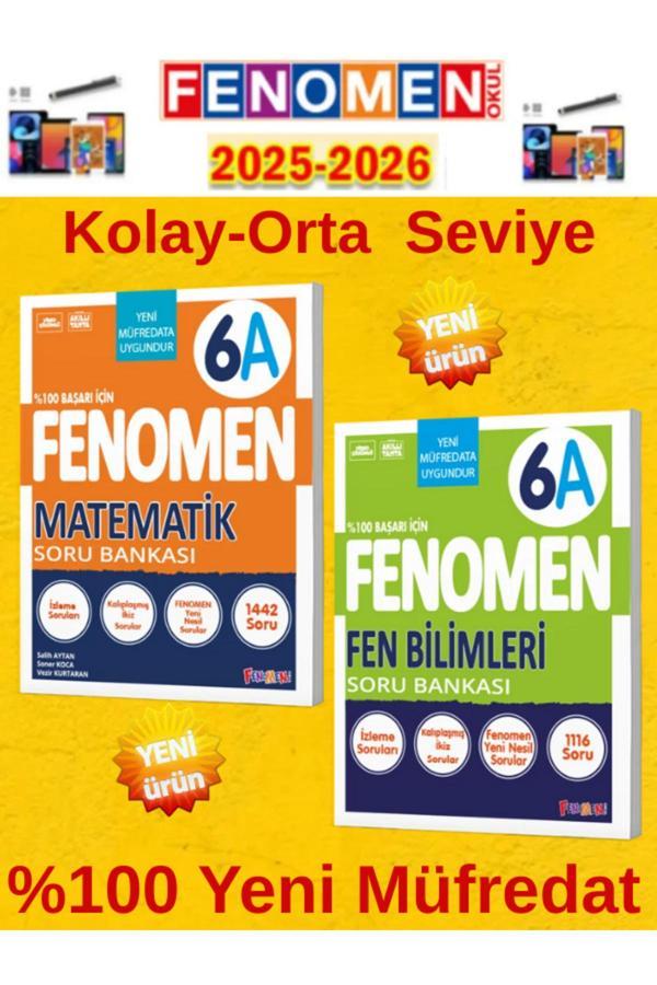 6.Sınıf Matematik-Fen Fenomen A Soru Bankası Seti%100 Yeni Müfredat+Kalem(2 Kitap) - Fenomen Yayıncılık - Image 1