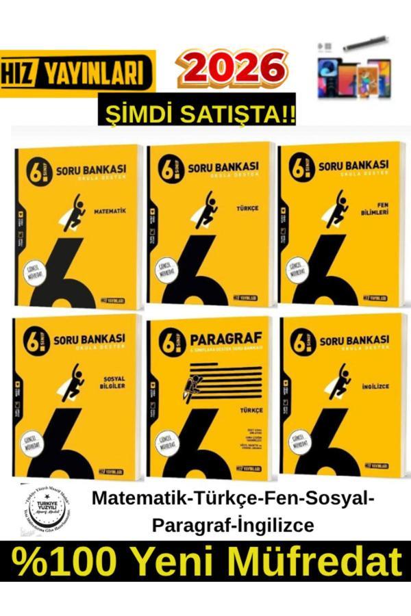 Hız 2026 6.Sınıf(6 Kitap)(M-T-F-S-İ-P) %100 Yeni Marif Müfredat Soru Bankası+Kalem - Hız Yayınları - Image 1
