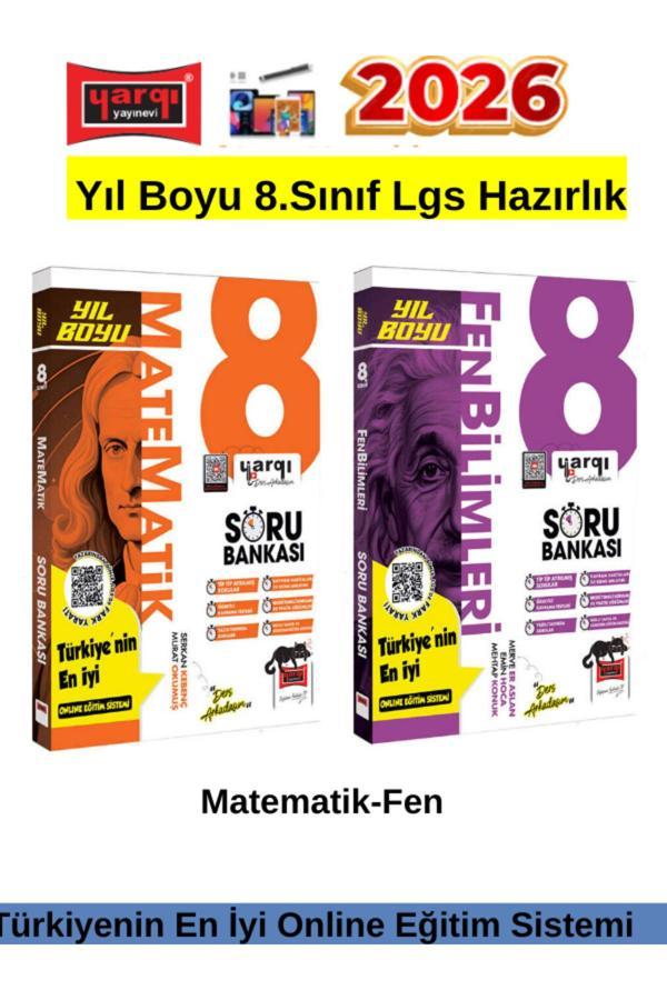 Yargı 2026 Yıl Boyu 8.Sınıf Lgs Hazırlık Matematik-Fen Video Çözümlü Soru Bankası Seti+Kalem - Yargı Yayınları - Image 1