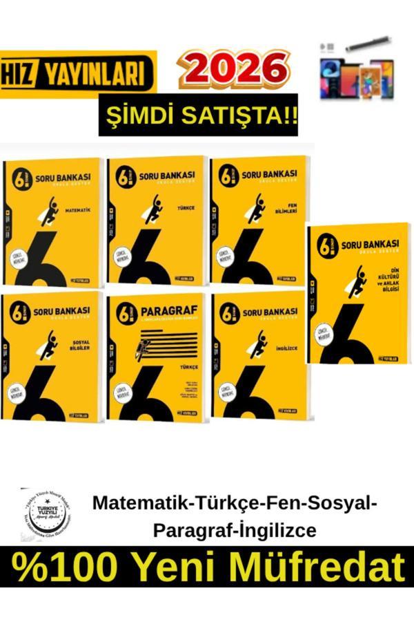 Hız 2026 6.Sınıf(7 Kitap)(M-T-F-S-İ-D-P) %100 Yeni Marif Müfredat Soru Bankası+Kalem - Hız Yayınları - Image 1