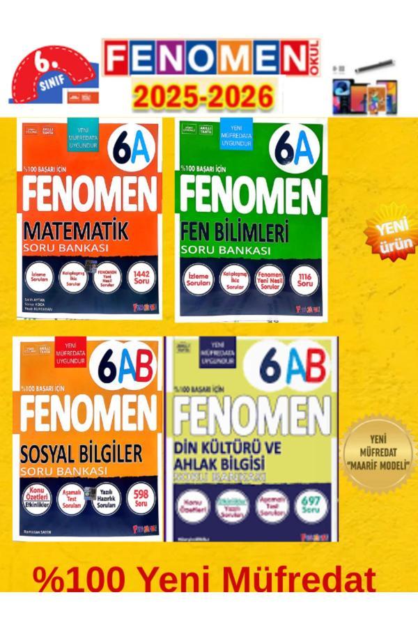 6.Sınıf Matematik-Fen-Sosyal-Din Fenomen Ab (6 Kitap) %100 Yeni Soru Bankası+Android Kalem - Fenomen Yayıncılık - Image 1