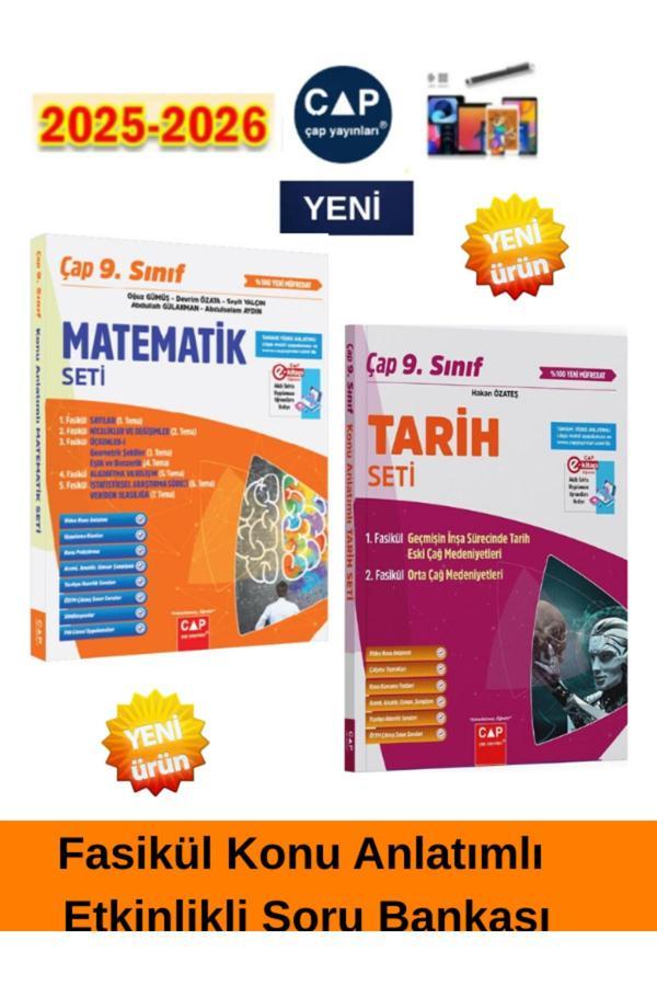 2025-2026 9.Sınıf Matematik-Tarih %100 Yeni Müfredat Konu Anlatımlı Fasikül(2Kitap)+Kalem - Çap Yayınları - Image 1
