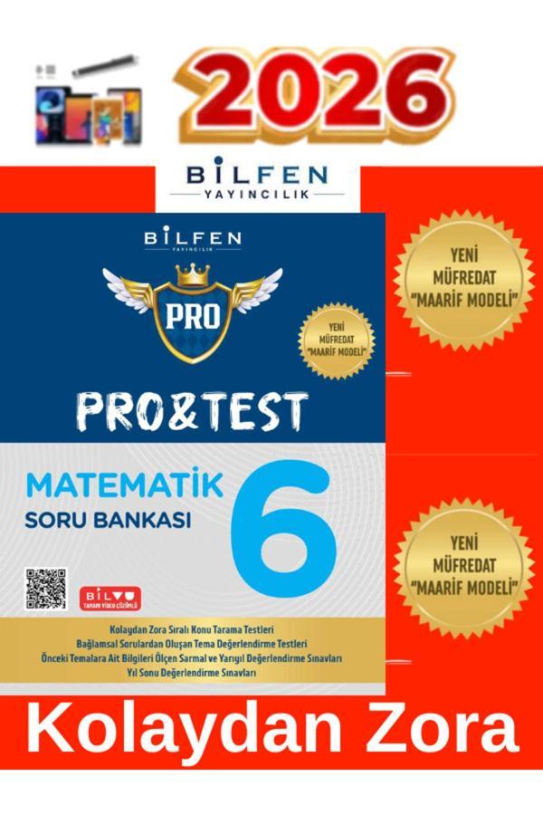 2026 6.Sınıf Protest Matematik %100 Yeni Maarif Müfredat Soru Bankası+Tablet Kalemi - Bilfen Yayınları - Image 1