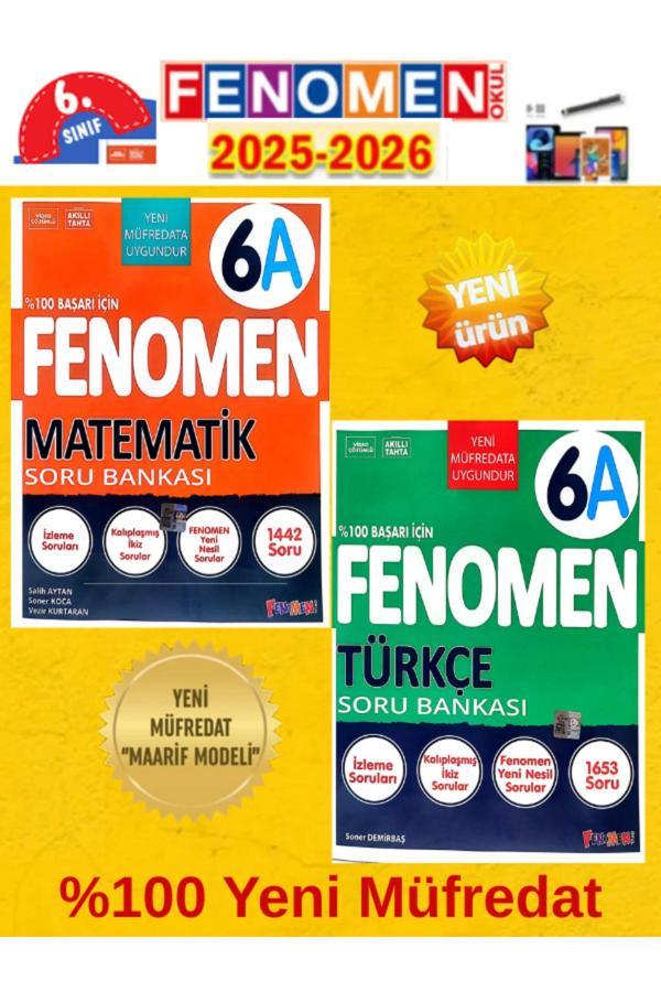 6.Sınıf Matematik-Türkçe Fenomen A Yeni Müfredata Uygun Video Çözümlü Soru Bankası+Android Kalem - Fenomen Yayıncılık - Image 1