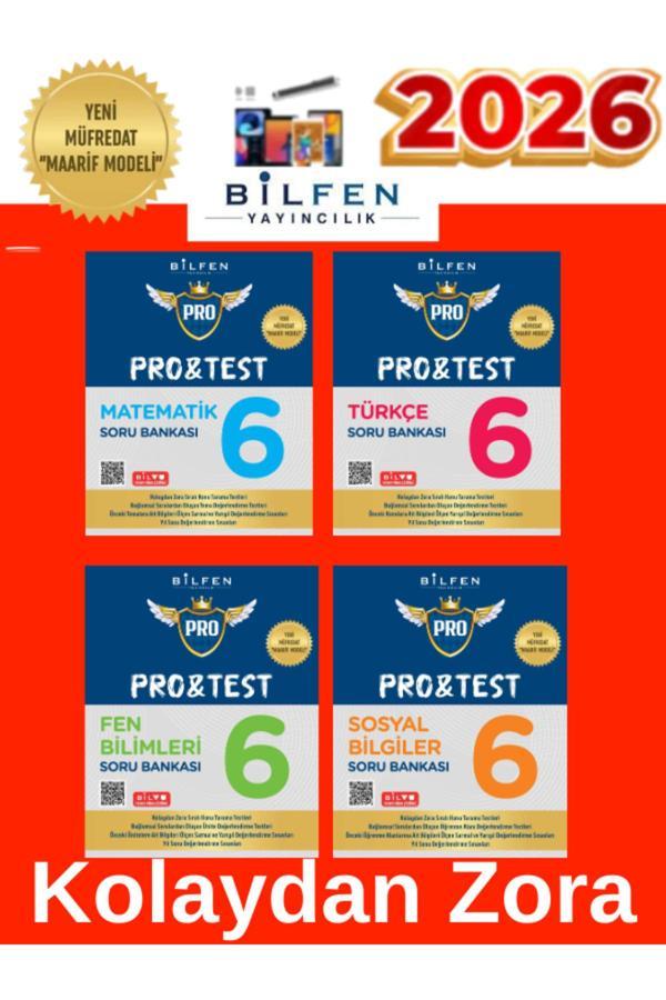 2026 6.Sınıf Protest Matematik-Fen-Türkçe-Sosyal %100 Yeni Maarif Müfredat Soru Bankası+Kalem - Bilfen Yayınları - Image 1