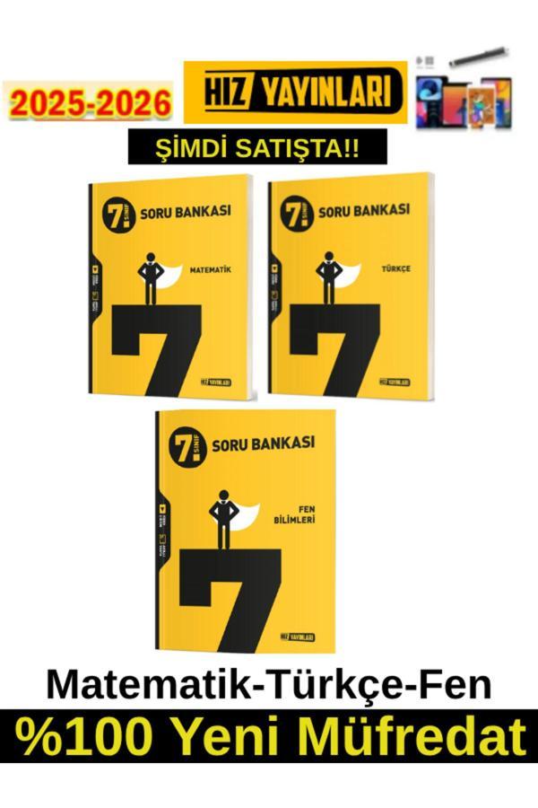 Hız 2026 7.Sınıf Matematik-Türkçe-Fen %100 Yeni Marif Müfredat Soru Bankası+Kalem - Hız Yayınları - Image 1