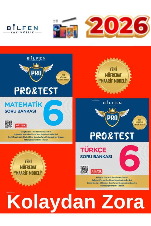 2026 6.Sınıf Protest Matematik-Türkçe %100 Yeni Maarif Müfredat Soru Bankası+Tablet Kalem - Bilfen Yayınları - Image 1