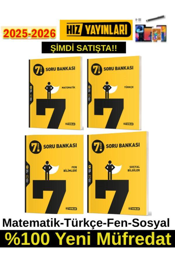 Hız 2026 7.Sınıf Matematik-Türkçe-Fen-Sosyal %100 Yeni Marif Müfredat Soru Bankası+Kalem - Hız Yayınları - Image 1