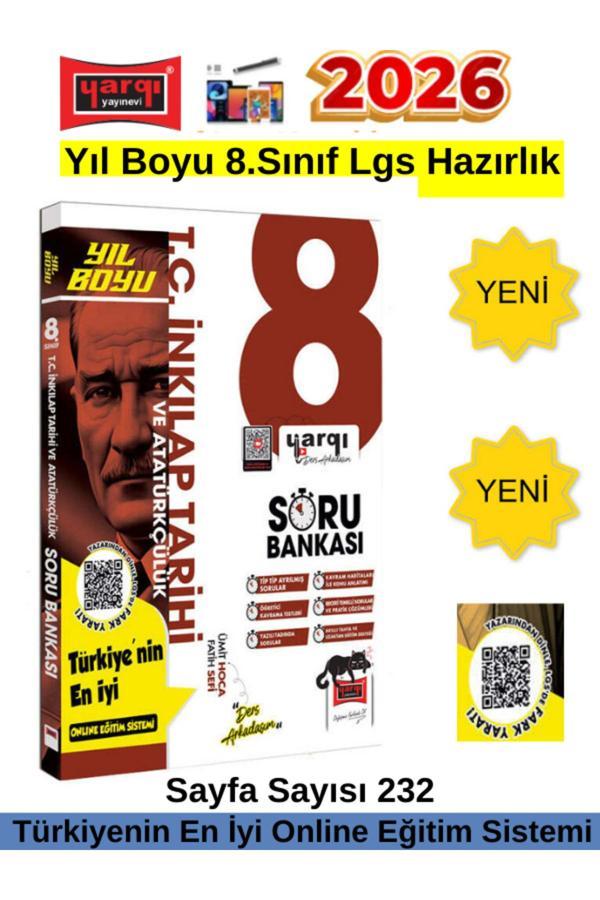 Yargı Yayınları 2026 Yıl Boyu 8.Sınıf Lgs Hazırlık İnk.Tarihi Video Çözümlü Soru Bankası - Yargı Yayınları - Image 1