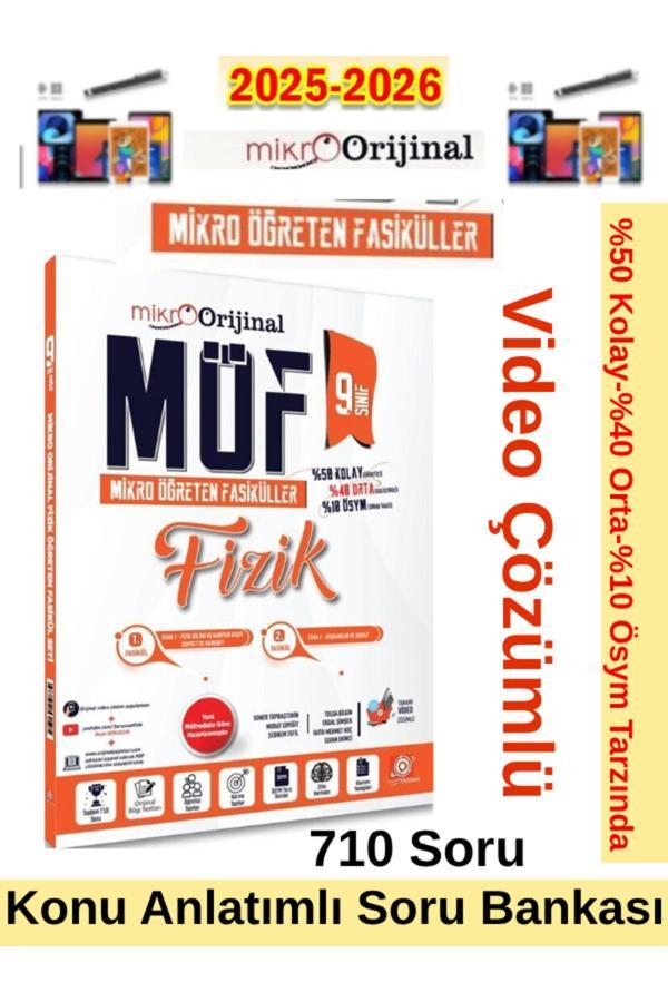 2025-2026 Mikro Orijinal Möf 9.Sınıf Fizik Mikro Öğreten Fasikülleri Konu Anl. Soru Bankası - Orijinal Yayınları - Image 1