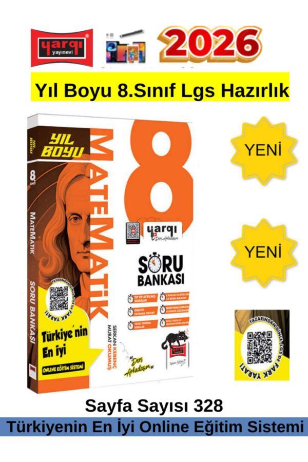 Yargı Yayınları 2026 Yıl Boyu 8.Sınıf Lgs Hazırlık Matematik Video Çözümlü Soru Bankası - Yargı Yayınları - Image 1