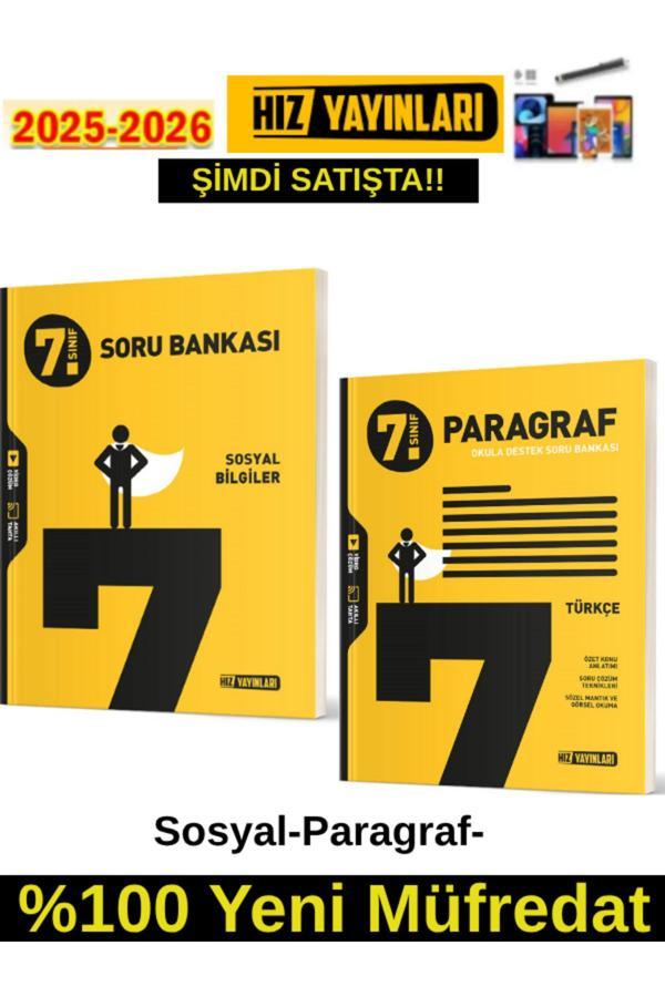 Hız 2026 7.Sınıf Sosyal-Paragraf %100 Yeni Marif Müfredat Soru Bankası+Android Kalem - Hız Yayınları - Image 1