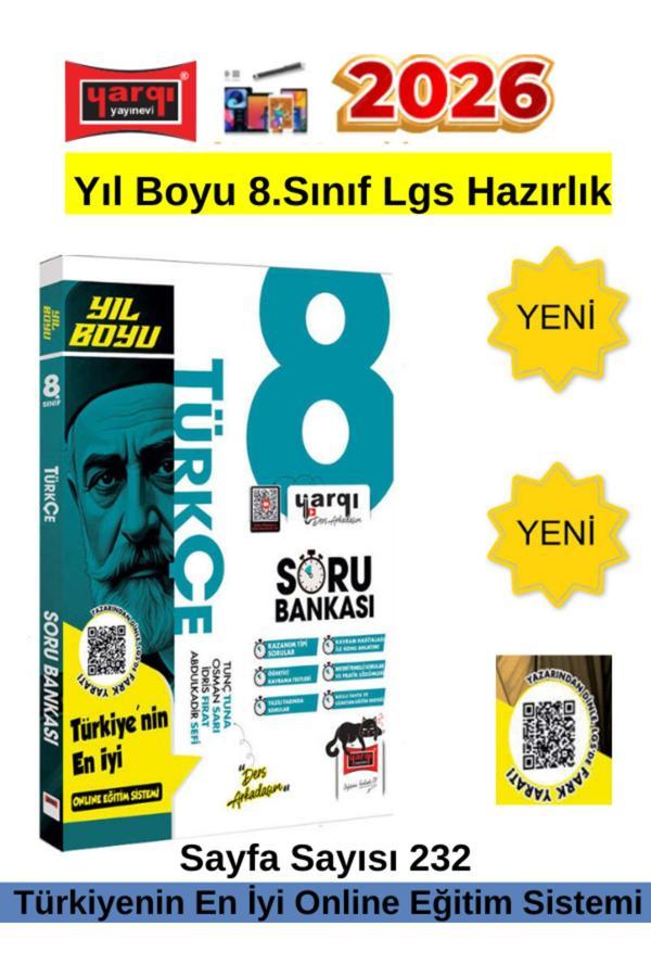 Yargı Yayınları 2026 Yıl Boyu 8.Sınıf Lgs Hazırlık Türkçe Video Çözümlü Soru Bankası - Yargı Yayınları - Image 1