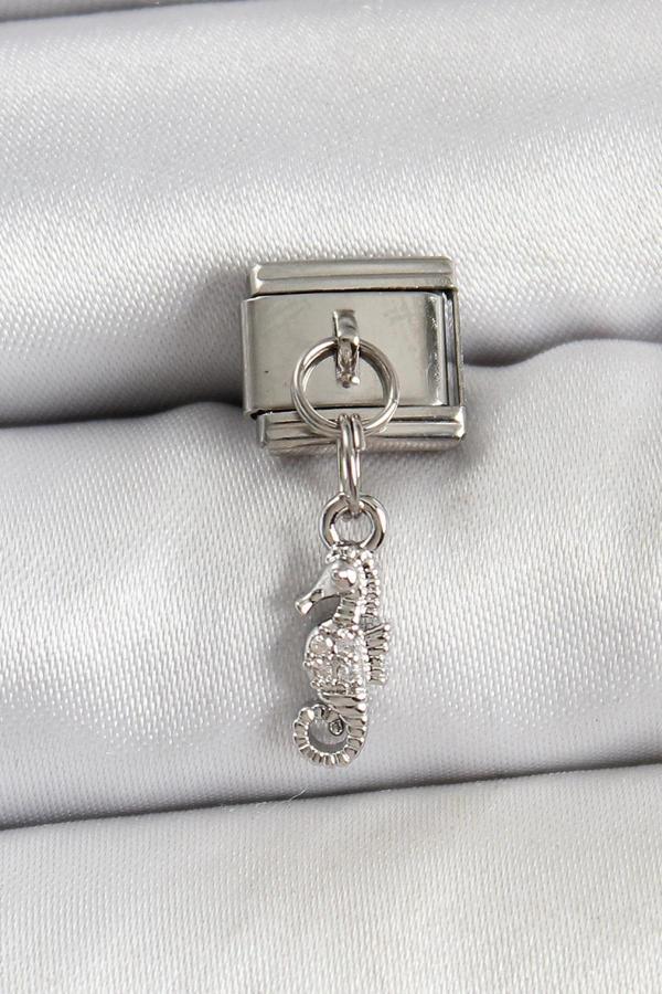 316L Çelik Sallantılı Deniz Atı Model Gümüş Renk Nomination Charm - Image 1