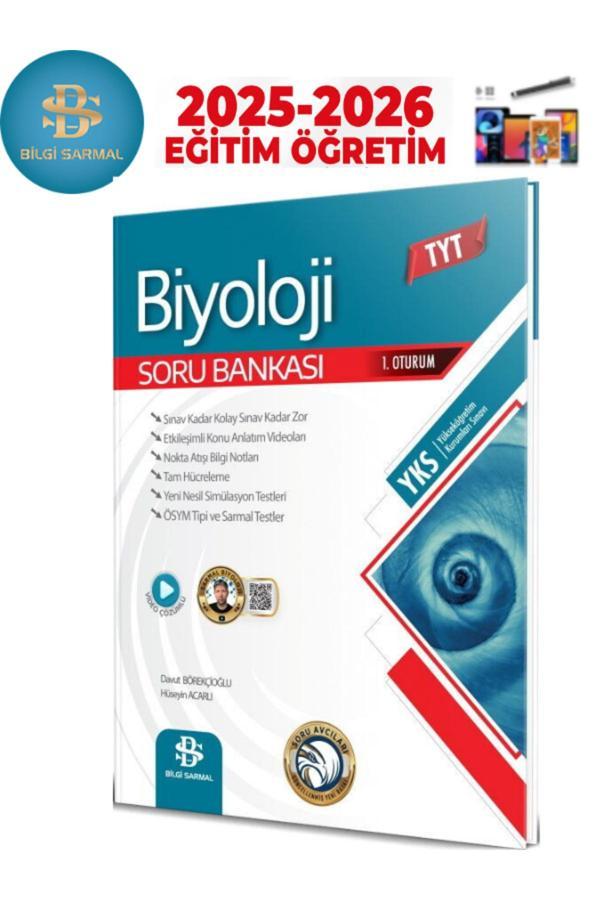 Bilgi Sarmal 2025-2026 Tyt Biyoloji Video Çözümlü Soru Bankası+Android Kalem - Bilgi Sarmal Yayınları - Image 1