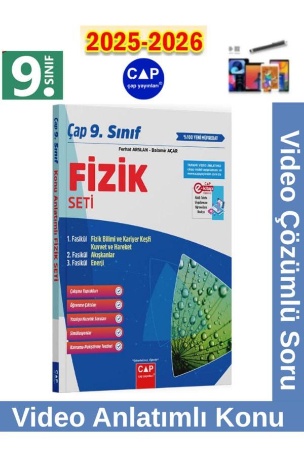 9.Sınıf 2025-2026 Müfredat Fizik Video Anlatımlı Video Çözümlü Soru Bankası Seti+Kalem - Çap Yayınları - Image 1