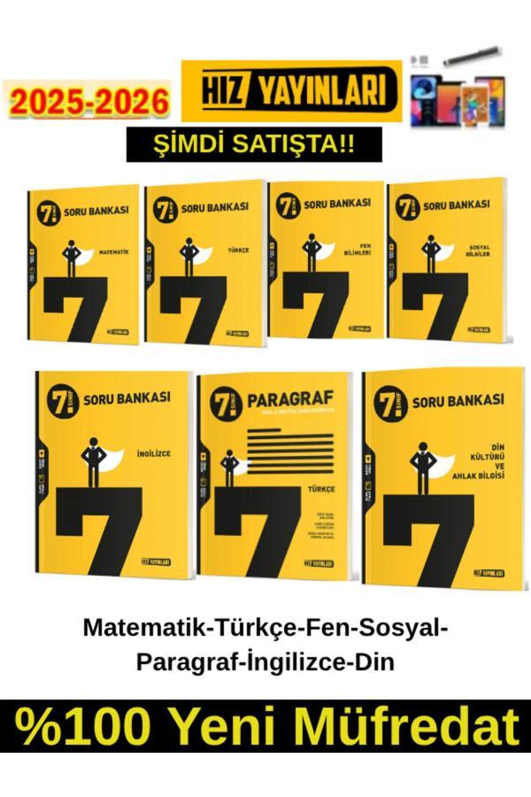 Hız 2026 7.Sınıf(7 Kitap)(M-T-F-S-İ-D-P) %100 Yeni Marif Müfredat Soru Bankası+Kalem - Hız Yayınları - Image 1