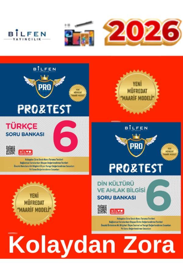 2026 6.Sınıf Protest Türkçe-Din Kültürü %100 Yeni Maarif Müfredat Soru Bankası+Tablet Kalem - Bilfen Yayınları - Image 1