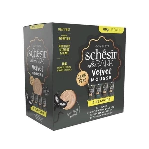 Schesir After Dark Velvet Et Suyunda Karışık Lezzetler Pouch Yetişkin Konserve Kedi Maması 12 Adet 8 - Image 1