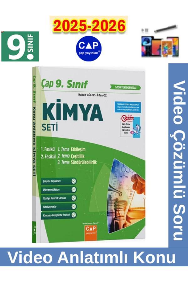 9.Sınıf 2025-2026 Müfredat Kimya Video Anlatımlı Video Çözümlü Soru Bankası Seti+Kalem - Çap Yayınları - Image 1