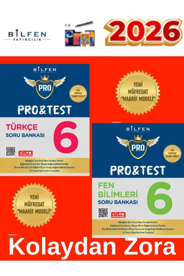 2026 6.Sınıf Protest Türkçe-Fen %100 Yeni Maarif Müfredat Soru Bankası+Tablet Kalem - Bilfen Yayınları - Image 1
