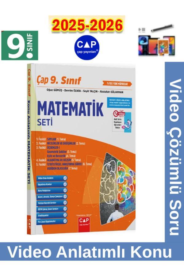 9.Sınıf 2025-2026 Müfredat Matematik Video Anlatımlı Video Çözümlü Soru Bankası Seti+Kalem - Çap Yayınları - Image 1