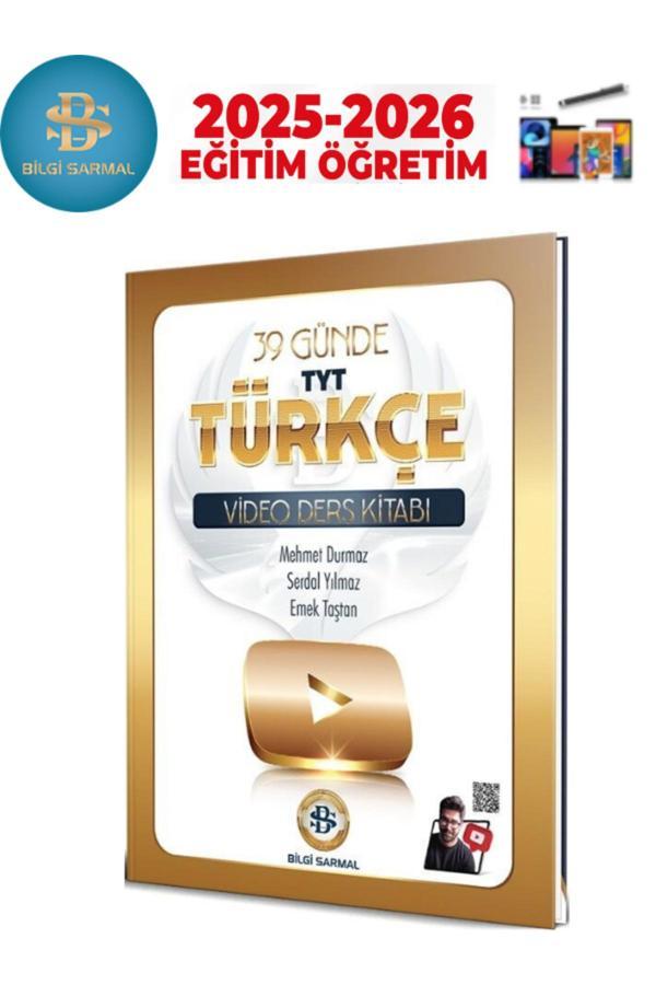 Bilgi Sarmal 2025-2026 Tyt Türkçe 39 Günde Video Ders Kitabı+Android Kalem - Bilgi Sarmal Yayınları - Image 1